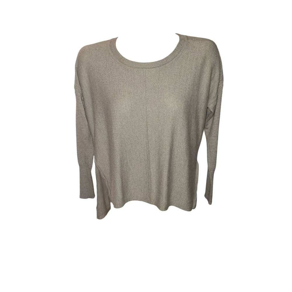 FREE PEOPLE Taupe Marl Knit High‎ Low Crewneck Sweater Style 151270 Medium
